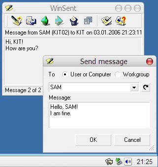 WinSent Messenger screen2