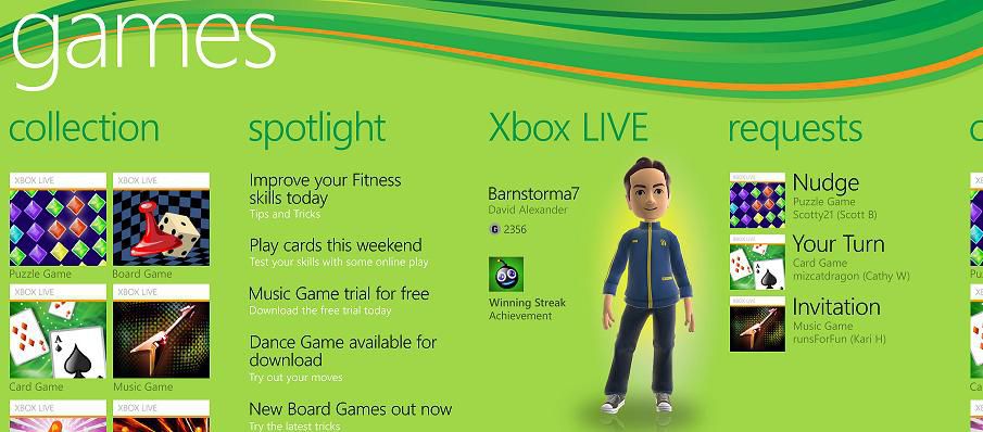 WP7 hub Xbox Live_