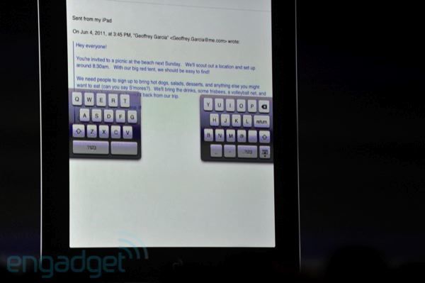 WWDC 2011 iOS 5 clavier