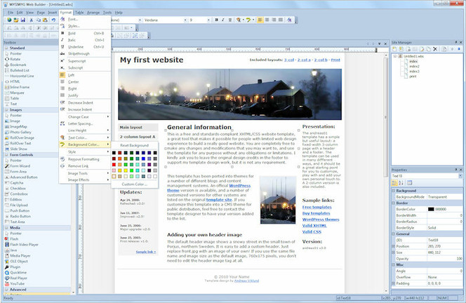 WYSIWYG Web Builder screen2