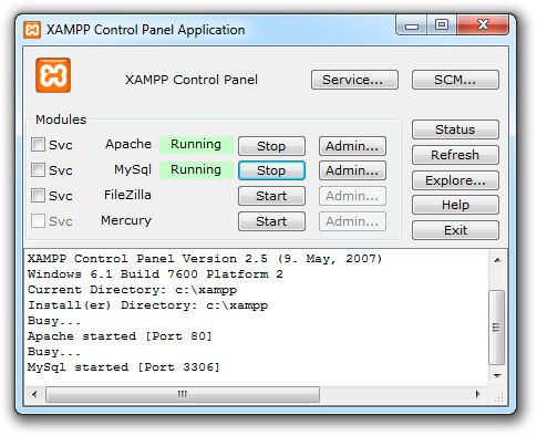 XAMPP screen2