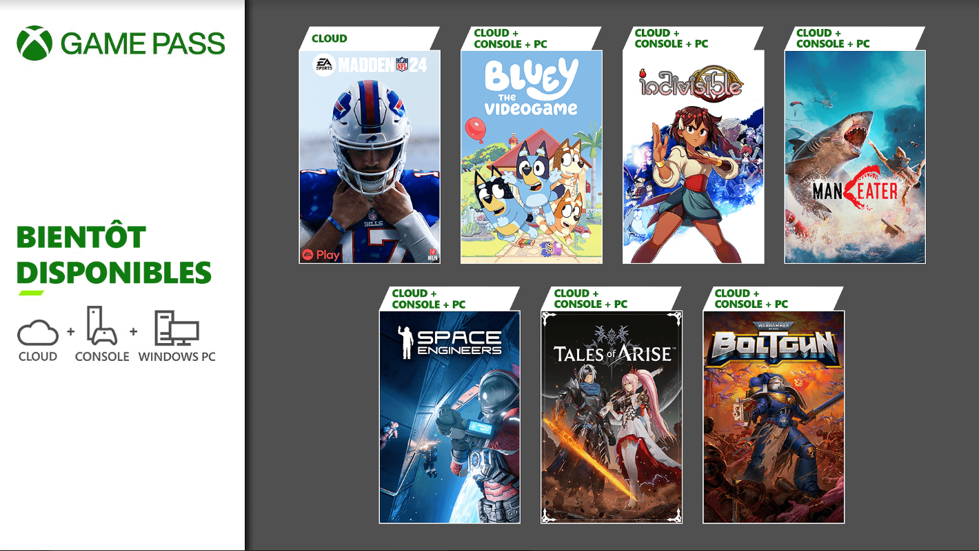 Xbox Game Pass fÃ©vrier 24