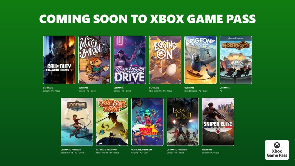 Xbox Game Pass novembre 2025