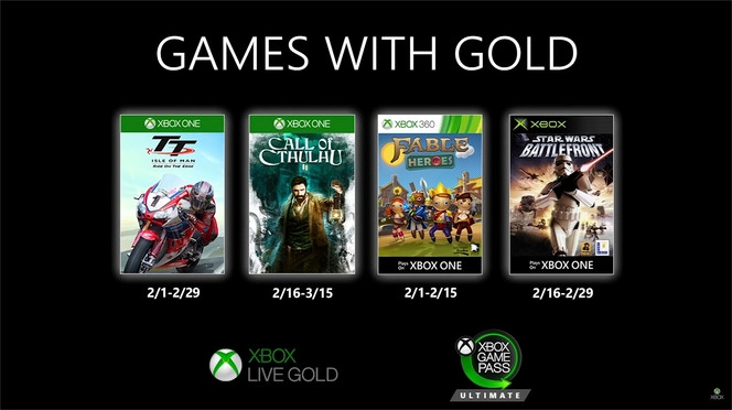 Xbox Games with Gold fevrier 2020