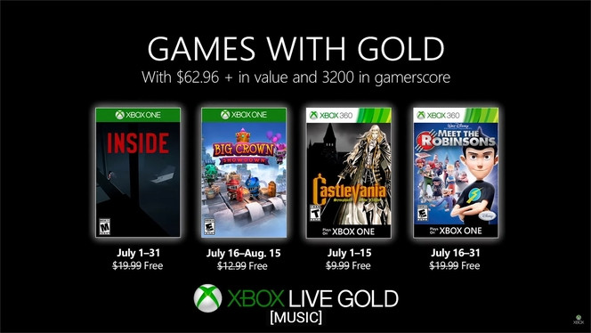 Xbox Games with Gold juillet 2019