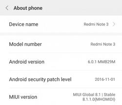 Xiaomi Redmi Note 3 Android Marshmallow