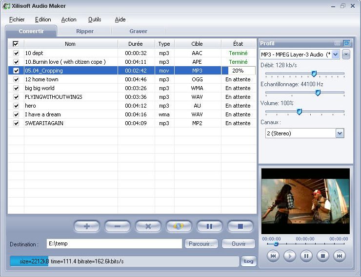 Xilisoft Audio Creator screen