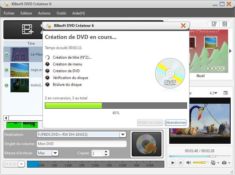Xilisoft DVD Creator screen