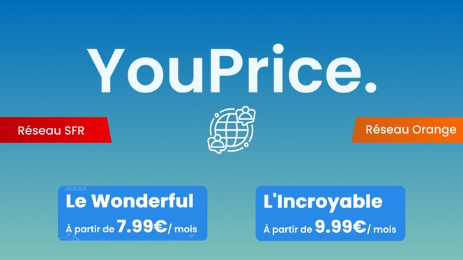 YouPrice Forfait l'incroyable 5G - le Wonderful 4G+