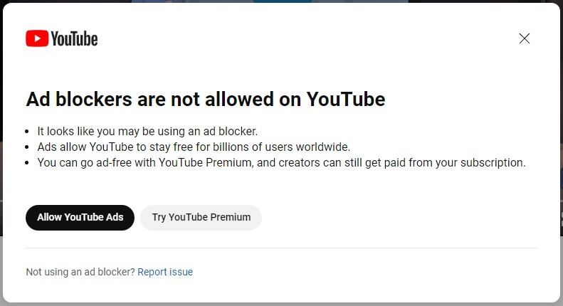 Youtube bloqueur pub