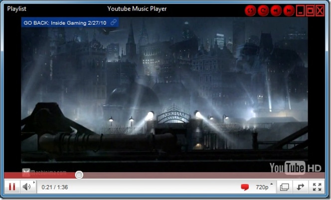 Youtube Music Player screen
